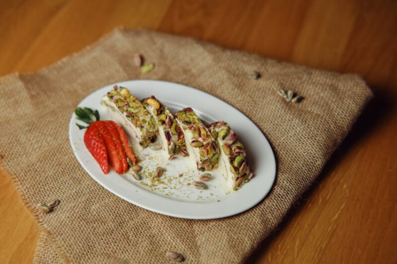 arabic ice cream Traditional Arabic ice cream with pistachio & ashta cream (2 pieces) image